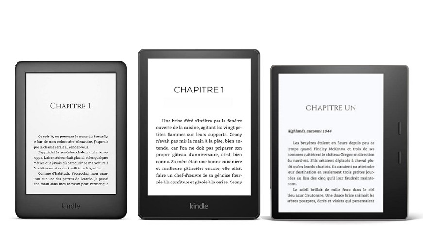 comparatif liseuses kindle